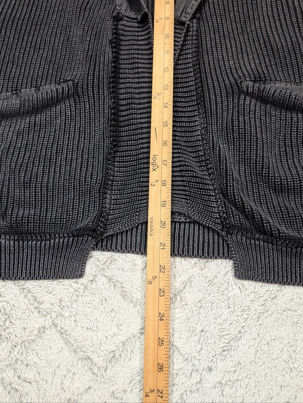 Free People Sweater Womens L Black We The Free Worn Thru Surplus Cardigan Moto - Picture 5 of 7